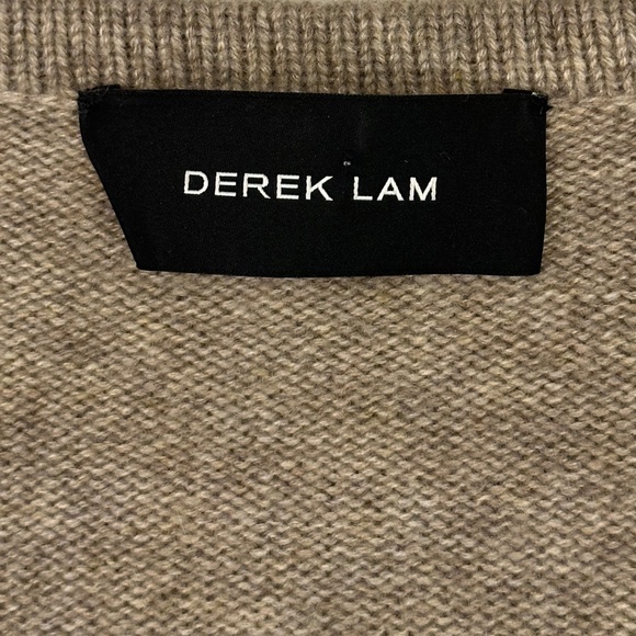 Derek Lam Cashmere Color-Block Button-Up Cardigan Sweater (Beige/Taupe) - Picture 13 of 15